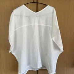 lugnoncure白.春.夏フレンチスリーブ.ドロップショルダー麻混ブラウス