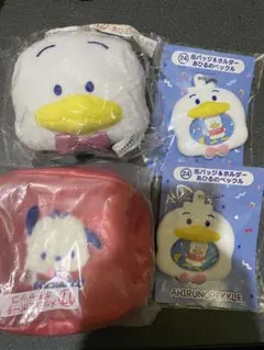 未使用 サンリオ はぴだんぶい ペックル ポチャッコ 4点まとめ くじ