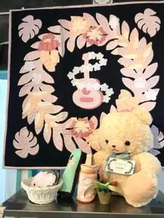 [正規品]タペストリー♡ウクレレ♡105×105♡ネイビーブルー♡ハワイアン