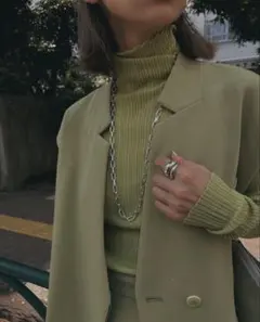 アメリヴィンテージ　ライトグリーン タートルニット＆ニットベスト