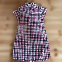 FRED PERRY 半袖チェックシャツワンピース ピンク UK10のサムネイル