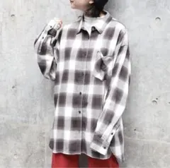 Right-on 起毛オンブレチェック柄シャツ