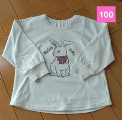新品未使用✪GU キッズ　長袖カットソー　ウサギ刺繍