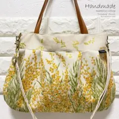 ミモザ 北欧 肩掛け 大きめ A4 クリアファイル トートバッグ バルーン