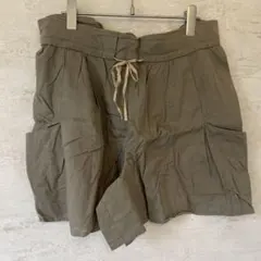 た*き様 ノンブルアンペール　sonoma カーキ色リネン風ショートパンツ　フリ