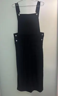 THE SHOP TK 黒サロペット　ロングワンピース　Mのサムネイル
