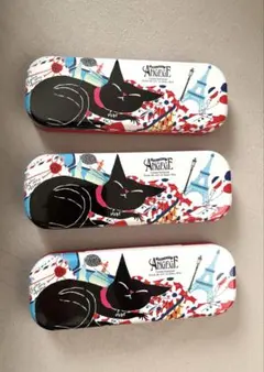 ゴンチャロフ　黒猫　空き缶ケース　3個セット