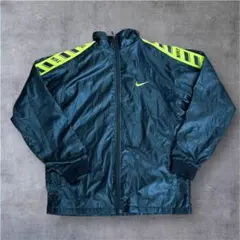 00s NIKE ナイキ ナイロンジャケット 黒蛍光イエロー M