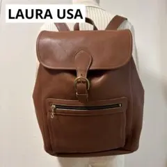 美品◇LAURA USA◇肉厚レザー リュックサック◇カーフレザー◇ブラウン