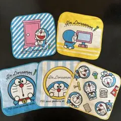ドラえもん　プチタオル　ミニタオル　ハンカチ　5枚セット　綿100％