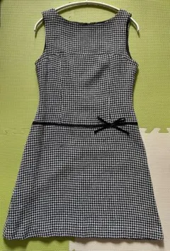 ワンピース　ノースリーブ　千鳥格子