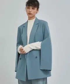 A+TOKYOビーオーバーテーラードスリット入りレイヤードジャケットセットアップ