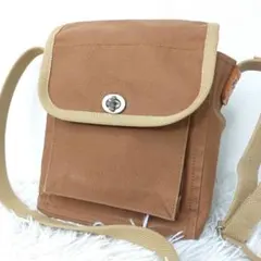 美品　信三郎帆布　ショルダーバッグ　ベージュ　斜め掛け　ターンロックのサムネイル