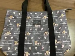 リラックマ　総柄トートバック　アベイル　コリラックマ　グレー　買い物バッグ