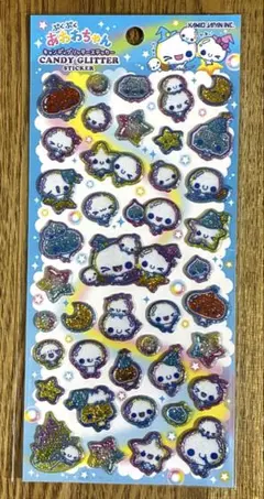 ぷくぷくあわわちゃん　キャンディグリッターステッカー