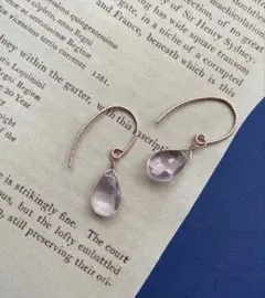 アメジスト　天然石　14kgf フックピアス