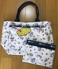 レスポートサック　トムとジェリー　ポーチ付きバッグ