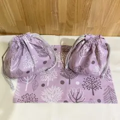 入園準備　ハンドメイド　お弁当袋　コップ袋　ランチョンマット