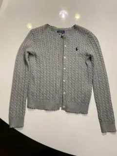 ラルフローレン　グレー ケーブルニット カーディガ