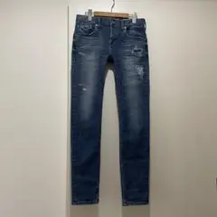 P01423 ベイフロー　ダメージ加工 スキニーデニムパンツ　股上浅め　W30のサムネイル