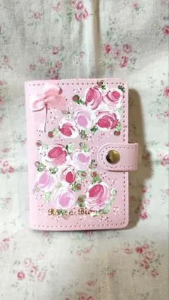 トールペイント作品　ピンクの薔薇とリボン柄　木製収納ボックス トールペイント作品 ピンクの薔薇とリボン柄 木製収納ボックス