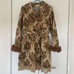 8134. axes femme ラビットファー ライナー付き コート ゴブラン 