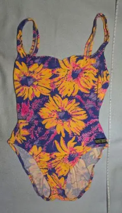③レディースワンピース水着 花柄ひまわり L サイズ ハイレグ 匿名配送