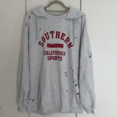 [REmastered】ヴィンテージライク/ダメージカレッジロゴパーカー