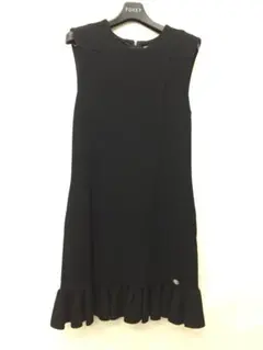 DAISY LIN デイジーリン　フリル ニットワンピース　黒　K0583