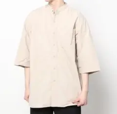 BURLAP OUTFITTER 3/4 バンドカラー シャツ オーバーサイズ