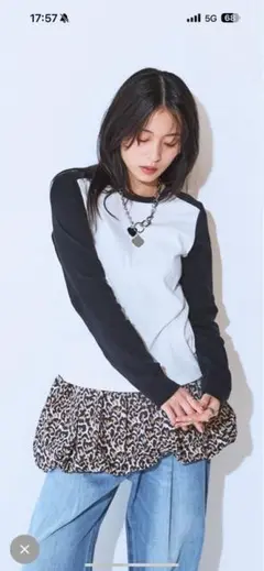 jeanasis バイカラーフライスLS TEE