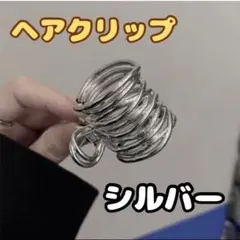 ヘアクリップ ポニーフック バンスクリップ メタルシルバー 韓国 可愛い