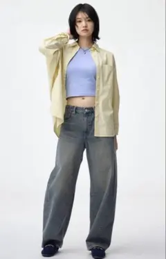 超美品★GU バレルレッグジーンズ　3XL デニム