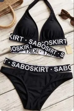 SABO SKIRT レディース ビキニ セパレート 水着 ブラック スポーティのサムネイル