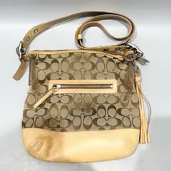 美品 自宅保管 コーチ シグネチャー ショルダーバッグ 9362 ベージュ