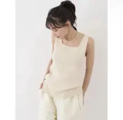 earth music&ecologyリブタンクトップ ノースリーブニット