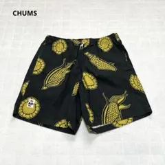 【チャムス】パンツ　ハーフパンツ　コーン　とうもろこし　M 黒　派手　春　夏のサムネイル
