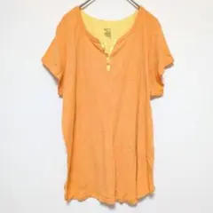 ピーチィキーン 半袖 Tシャツ L レディース オレンジ トップス 레트로