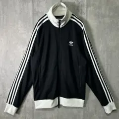 美品 adidas ベッケンバウアー トラックジャケット 刺繍ロゴ 黒白