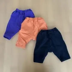 GU サマナルパンツ 7分丈 90cm ブラック＆オレンジ＆パープル 3点セット