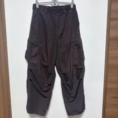 FindjapanB スーパーワイドカーゴパンツ　メンズ　M ブラウン　総ゴム