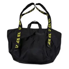 希少デザイン DIESEL トートバッグ ブラック イエロー グランジ y2Kのサムネイル