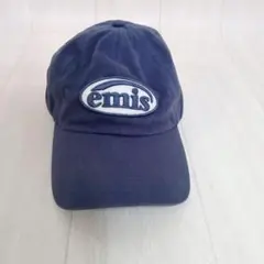 【人気】emis エミス オーバルロゴ 刺繍 ベースボール キャップ ネイビー