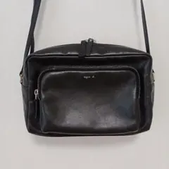 agnes b. アニエスベー　カメラバッグ レザー ショルダーバッグ 　黒