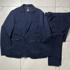 adidas 伊勢丹 CLIMALITE シアサッカー セットアップ 紺 M