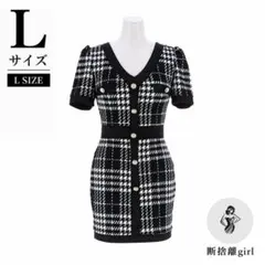 【美品】Dazzystore/完売商品/半袖タイトドレス/チェック柄ドレス