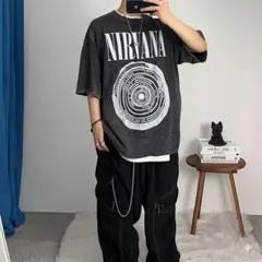 早い者勝ち価格！NIRVANA ヴィンテージ加工　ロックTシャツ ブラック