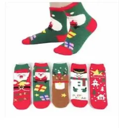クリスマス　靴下 暖かい ソックス 冬 厚手 あったか 防寒 5足セット