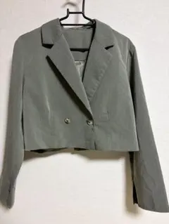 淡い緑　ダブルボタン テーラードジャケット