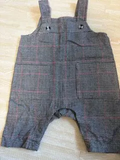チェック柄オーバーオール 80、グレンチェック